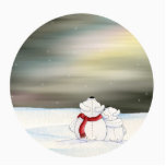 Polar Bears Round Ornament photo sculptures