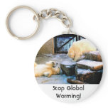 Polar Bears! Stop Global Warming! keychains