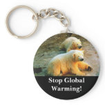 Polar Bears! Stop Global Warming! keychains