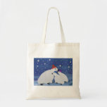 Polar Bears Winter Holiday Canvas Tote Canvas Bags