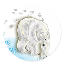 Polar Bored Round Stickers