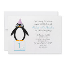POLAR party PENGUIN custom BIRTHDAY invitation