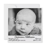 Polaroid Black Birth Announcement