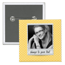 Polaroid on white & sunny yellow polkadot pins