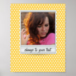 Polaroid on white & sunny yellow polkadot print