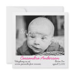 Polaroid Pink Birth Announcement