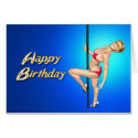 Pole Dancer birthday card