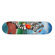 Pole Vault Zebra Custom Skate Board