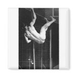 Pole Vaulter - Muybridge Vintage Photo 1885 magnets