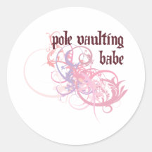 Pole Vaulting Babe Sticker