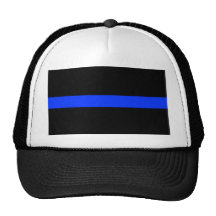 Police Blue Thin Line Mesh Hats