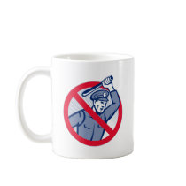 Police Brutality Policeman With Baton Coffee Mugs