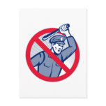 Police Brutality Policeman With Baton Post Cards