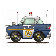 Police Car Law Enforcement Post Cards