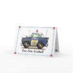Police Car Police Crusier Cop Car Party Invitation Cards