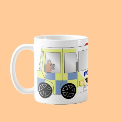 Police Car UK Mug by Eddys_Mad_Mugs