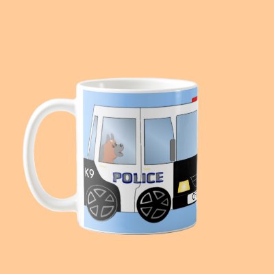 Police car USA Mugs by Eddys_Mad_Mugs
