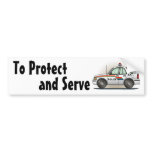 Police Cruiser Car Cop Car Bumper Sticker bumper stickers