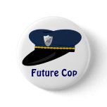 Police Hat Future Cop Theme Party Favour buttons