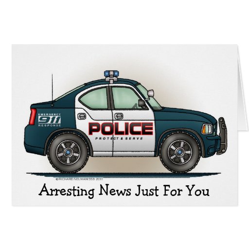 Police Interceptor Car Cop Car Note Card