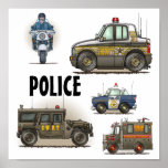 Police Law Enforcement Vehicles Poster posters