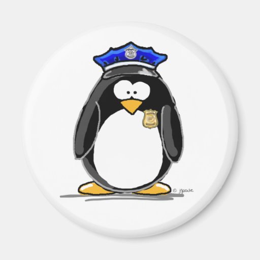 Police Officer Penguin Fridge Magnets