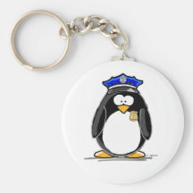 Police Officer Penguin Keychains