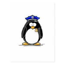 Police Officer Penguin Postcard