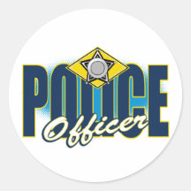 Police Officer Round Stickers