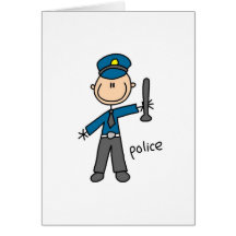 Police Officer Stick Figure Card