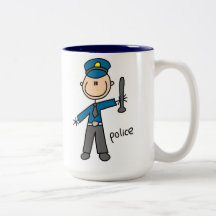 Police Officer Stick Figure Coffee Mug