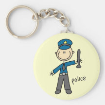 Police Officer Stick Figure Keychains