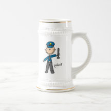 Police Officer Stick Figure Mugs
