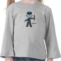 Police Officer Stick Figure Tee Shirt