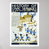 Police Services NYC 1936 WPA Print