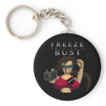 Police Woman FREEZE THIS IS A BUST keychains