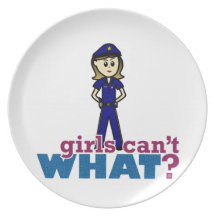 Police Woman Party Plate