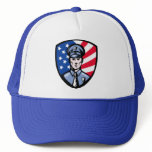 Policeman Police Officer American flag shield cop hats