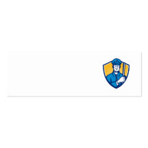 Policeman Police Officer Baton Shield Retro Business Cards