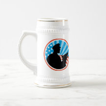 Policeman Security Guard With Police Dog Retro Mugs
