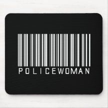 Policewoman Bar Code Mousemat