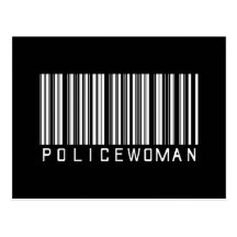 Policewoman Bar Code Post Cards
