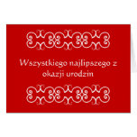 Polish Birthday Greeting Card