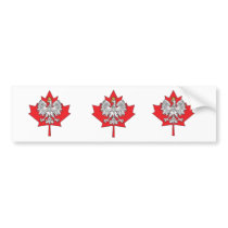 Polish Canadian Maple Leaf Bumper Stickers