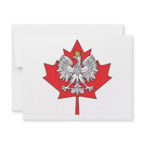 Polish Canadian Maple Leaf Custom Invite