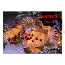 Polish Christmas Card Elegant Gift With Bow