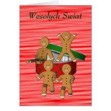 Polish Christmas Greeting Card Gingerbread Men
