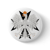Polish Eagle Maltese Cross Pinback Buttons