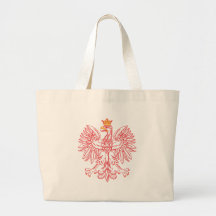 Polish Eagle Outlined In Red Bag