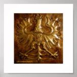 POLISH EAGLE PRESSED METAL ENAMELED PRINT